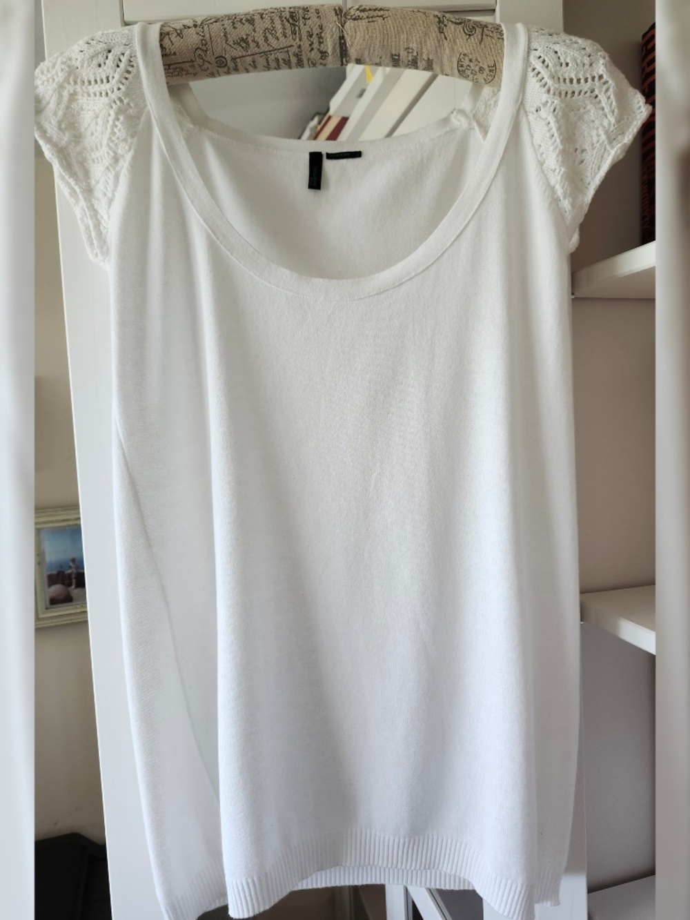 Women's white United Colors of Benetton cotton top